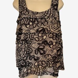 Calvin Klein Black and White Patterned Top